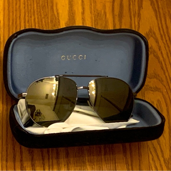 Gucci Aviator Sunglasses, Silver - Picture 1 of 8